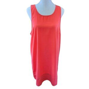Leith Sharon Sleeveless Slip Shift Tank Dress Dark Coral Womens Size L